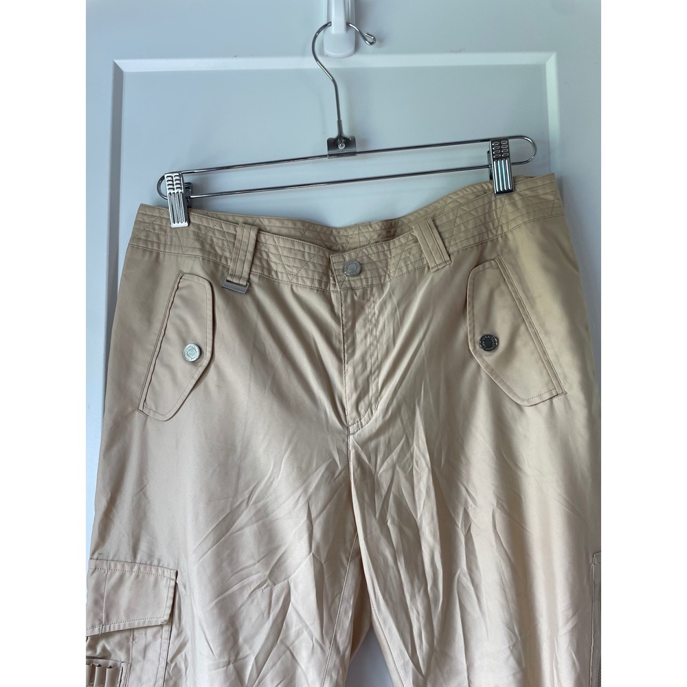 Y2K Ralph Lauren Golf Tan Khaki Cargo Capri Pants Adjustable Drawstring Cuffs - Picture 3 of 10